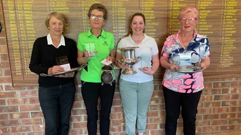 Ros Mills C Grade, Helen Pengilly B Grade, Jess Reynolds A Grade and Club Champion and Carol Murray D Grade.